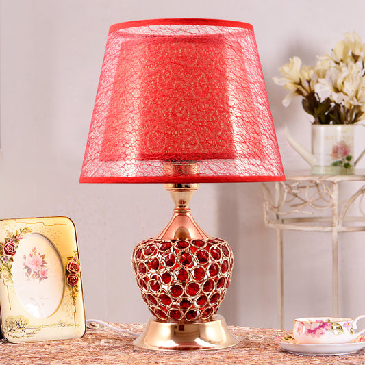 Modern European Crystal Table Lamp for Bedroom
