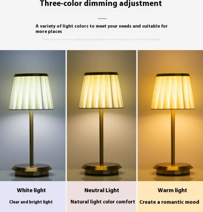 Minimalist Cloth Shade Table Lamp – Warm Ambient Light for Bedroom & Desk