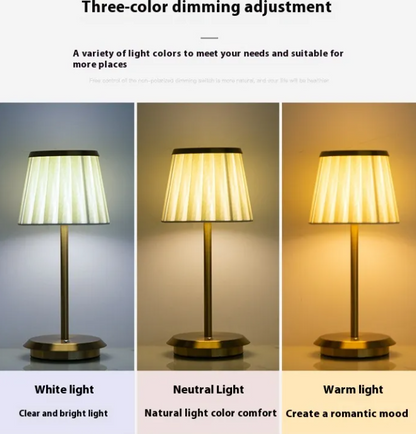 Minimalist Cloth Shade Table Lamp – Warm Ambient Light for Bedroom & Desk