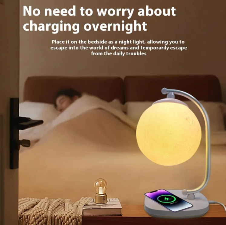 Modern Woodgrain Table Lamp – Natural Wood Finish Bedside & Desk Light