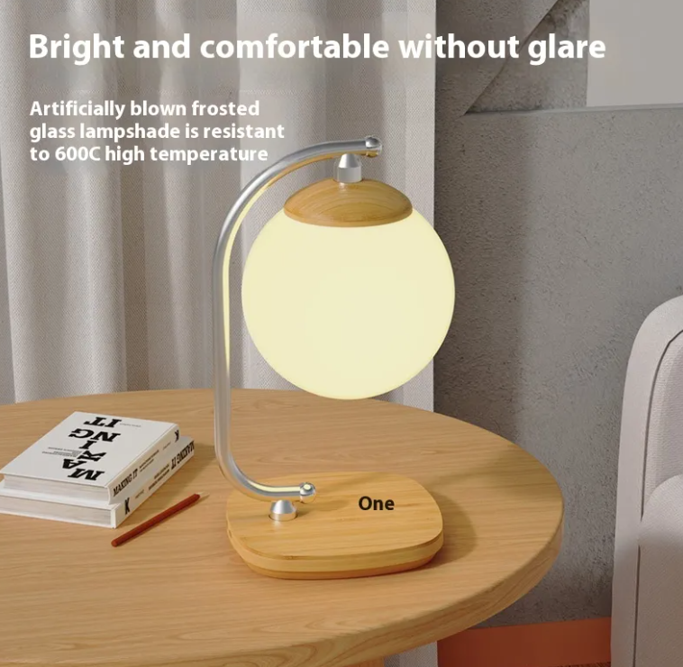Modern Woodgrain Table Lamp – Natural Wood Finish Bedside & Desk Light