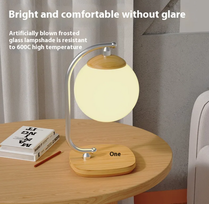 Modern Woodgrain Table Lamp – Natural Wood Finish Bedside & Desk Light