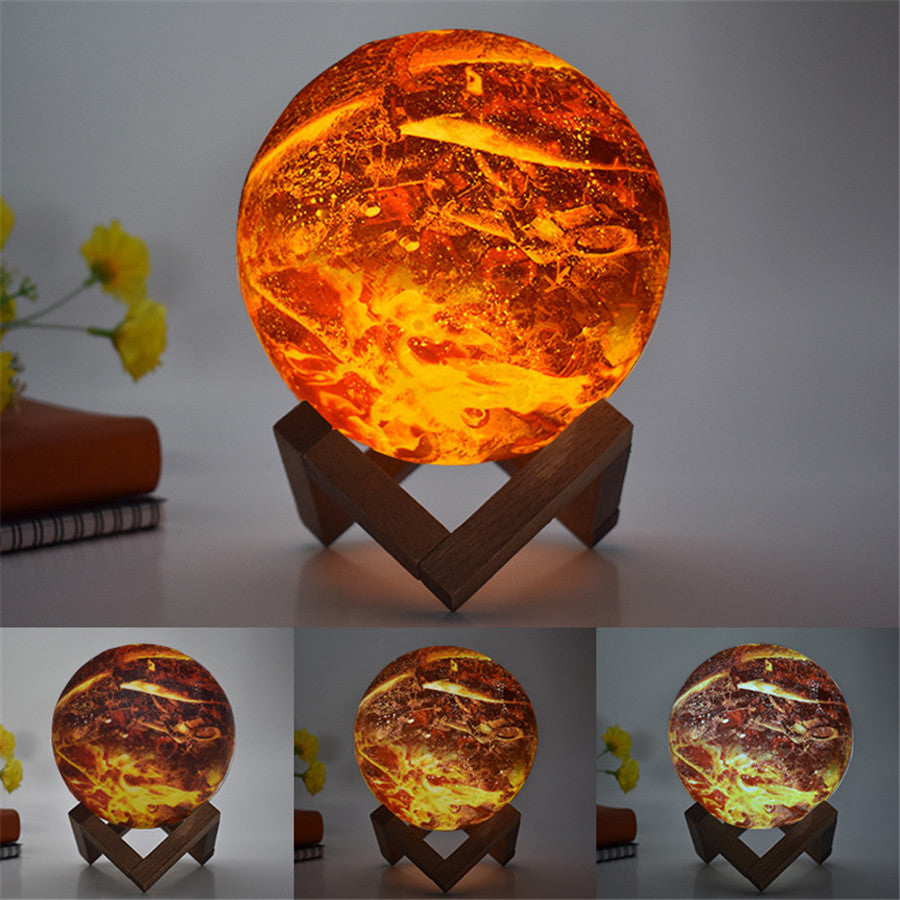 3D LED Moon Table Lamp – Colorful Night Light for Kids & Decor