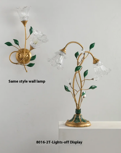 American Retro Floral Desk Lamp – Vintage Bedside, Study & Home Décor Light
