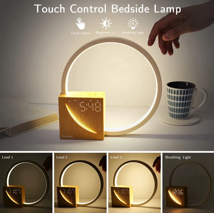 TouchSmart Bedside Lamp & Alarm Clock – Wake-Up Light with 10 Natural Sounds