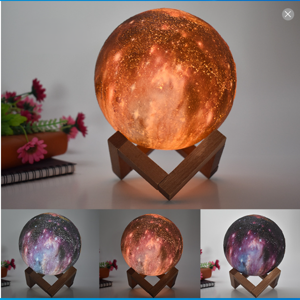 3D LED Moon Table Lamp – Colorful Night Light for Kids & Decor