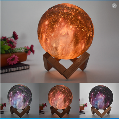 3D LED Moon Table Lamp – Colorful Night Light for Kids & Decor