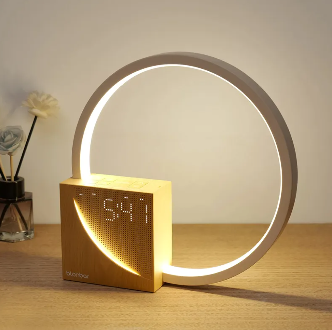 TouchSmart Bedside Lamp & Alarm Clock – Wake-Up Light with 10 Natural Sounds