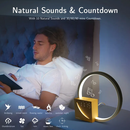 TouchSmart Bedside Lamp & Alarm Clock – Wake-Up Light with 10 Natural Sounds